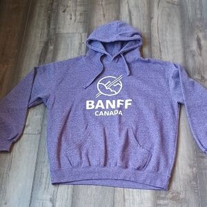 Purple Pullover Hoodie with Mountain Graphic